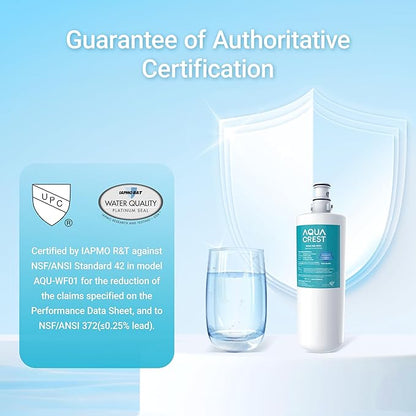 AQUA CREST 3US-AF01 Under Sink Water Filter, Replacement for Standard Filtrete® 3US-AF01, 3US-AS01, Aqua-Pure AP Easy C-CS-FF, WHCF-SRC, WHCF-SUFC, WHCF-SUF Water Filter, NSF/ANSI 42 Certified, 2 Pack
