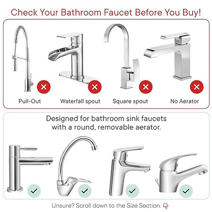 Qure Skincare Bathroom Sink Filter Water Faucet for Skin, Reduces 99% Chlorine and Heavy Metals, Skin Hydration in 4 Weeks, Reduces Build-Up, Balances pH, Softer Skin & Hair - Silver