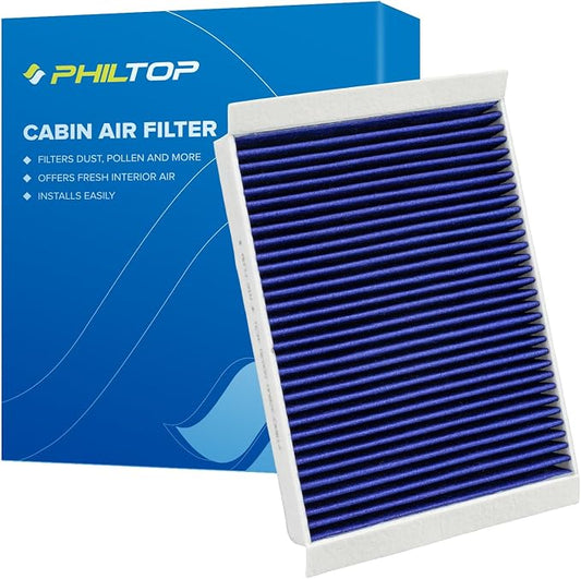 PHILTOP Premium HEPA Cabin Air Filter w/Dual Activated Carbon, Compatible with CF12152 Ford Mustang 2015-2026, Carbon Filter Up Dust Pollen Odor