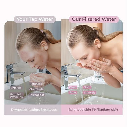 Waterdrop BFU1 Bathroom Sink Filter for Skincare, Strontium-enriched, Water Softner, Reduce 99.9% of Harmful Substance in Bathroom Sink Faucet, Reduces Skin Redness and Irritation