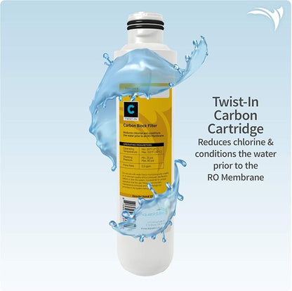 Aquatic Life Twist-In Reverse Osmosis Aquarium Water Filter Replacement Cartridge Pack, Includes Sediment, Carbon Block, and Deionization Resin Filters for 3 and 4-Stage RO/DI System