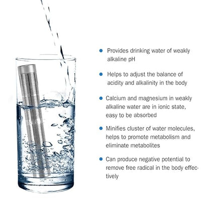 Water Filter Stick, Portable Alkalizer Ionizer Hydrogen Minerals Wall Water Purifier, Purifier Filter for Home or on The (11.1×1.8cm)