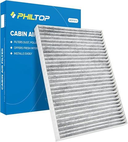 PHILTOP HEPA Cabin Air Filter w/Activated Carbon, Compatible with CF11663 Chevrolet Traverse 2009-2017, GMC Acadia 2007-2016, Acadia Limited 2017, Buick Enclave 2008-2017, Saturn Outlook 2007-2010
