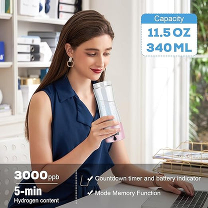 Hydrogen Water Bottle Generator with SPE/PEM Technology, 5000PPB,Portable Rechargeable Hydrogen Water Ionizer Machine for Home,Office, Gym,Travel -Gift for Holidays