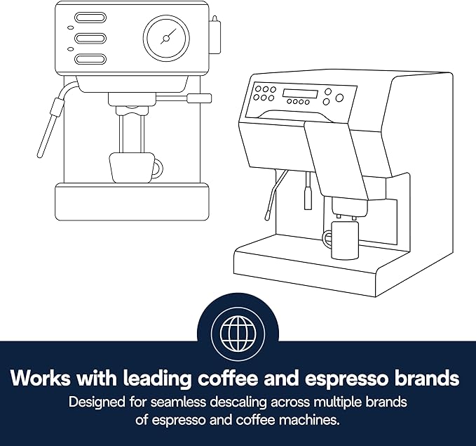 De'Longhi EcoDecalk Descaler 2-Pack, Eco-Friendly Universal Descaling Solution for Coffee & Espresso Machines, 33.8 oz (10 uses)