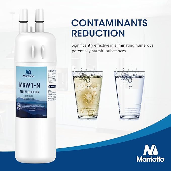 MARRIOTTO EDR1RXD1 Refrigerator Water Filter Compatible with W10295370A, WHR1RXD1, KAD1RXD1, Filter 1, W10295370, P4RFWB, P8RFWB2L, 46-9930, 46-9081 and W10311524 Air Filter (2+3)
