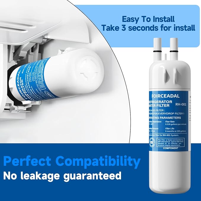 Upgraded W10295370A Water Filter Replacement Compatible with Whirlpool EDR1RXD1, Filter 1, EDR1RXD1B, WHR1RXD1, KAD1RXD1, P8RFWB2L, P4RFWB, WD-F38, 46-9081, 46-9930, 3 Pack