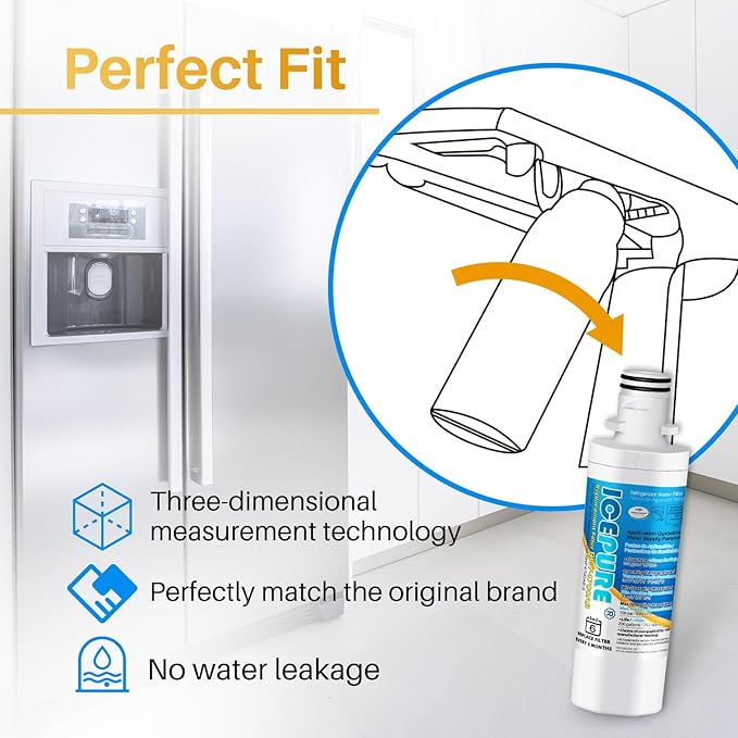 ICEPURE ADQ747935 Refrigerator Water Filter and Air Filter Replacement for LG ® LT1000P®,MDJ64844601, Kenmore Elite 9980, ADQ74793501 LT1000PC ® ADQ74793502, LMXS28626S, LFXS26973S, LT120F®, 1PACK