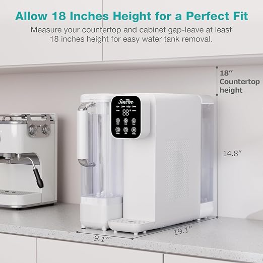 SimPure Y11C-A UV Reverse Osmosis Water Filter Countertop with Cold Water & Alkaline Mineralization, 6-Stage RO Filtration System, 43-59°F Adjustable, Detachable Pitcher, No Installation
