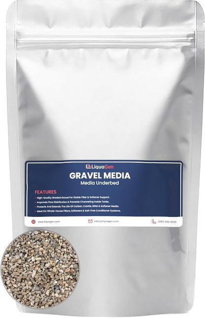 LiquaGen - Gravel for Water Softeners (3 LBS) | | Media to Neutralize Hard Water | Fine Bulk Gravel Compactor Substrate for Soft Water & Clean Purified Water
