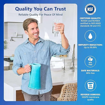 Express Water 10 Stage Reverse Osmosis Alkaline Water Filtration System with Alkaline Filter for Added Essential Minerals – RO Water Filter with Faucet and Tank – Under Sink Water Filter 50 GPD