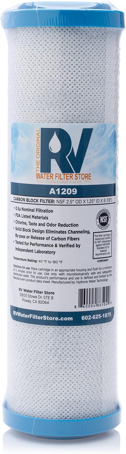 0.5 Micron Carbon Block Filter | This coconut shell carbon block filter reduces chlorine, taste, and odor twice as effectively as standard carbon filters.