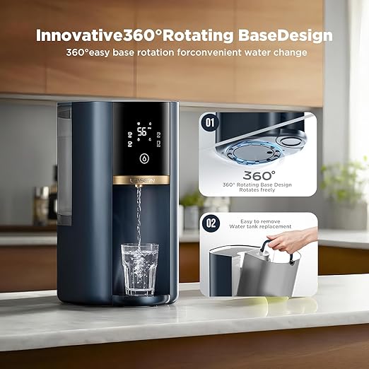 Leysern Reverse Osmosis Water Filter Countertop, No Installation Required, 5-Stage RO Filtration with UV and Remineralization, Water Purifier with TDS Monitor, 360° Swivel Base, NSF/ANSI 372 Certified
