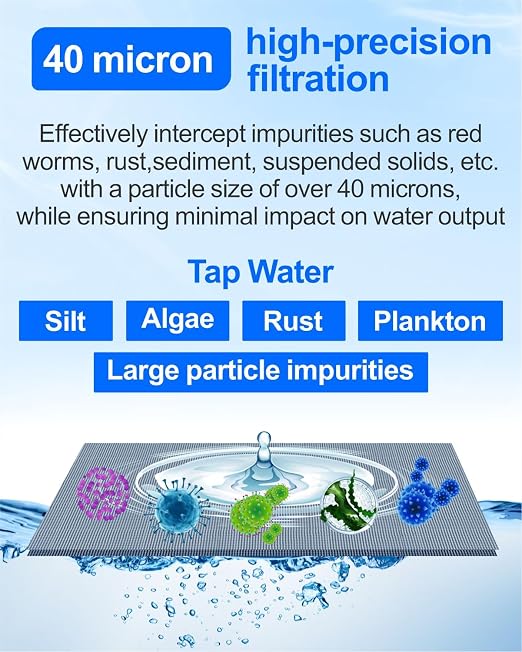 Whole House Water Filter, 1/2 Inch 40 Micron Spin Down Sediment Prefilter System, 3/4" MNPT,BPA-Free Heavy Duty Brass