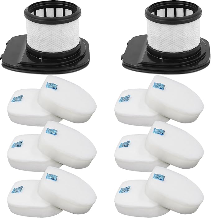 IX141 Filters Fit for Shark IX141 IX140 IZ140 IX142 IZ140C IZ142 UZ145 IZ141C IX141H WZ140 Stick Vacuum, Replace Part 616FJ140 & 617FJ140, 2 Pack HEPA + 6 Pack Foam Felt Filter Kit with Cleaning Brush
