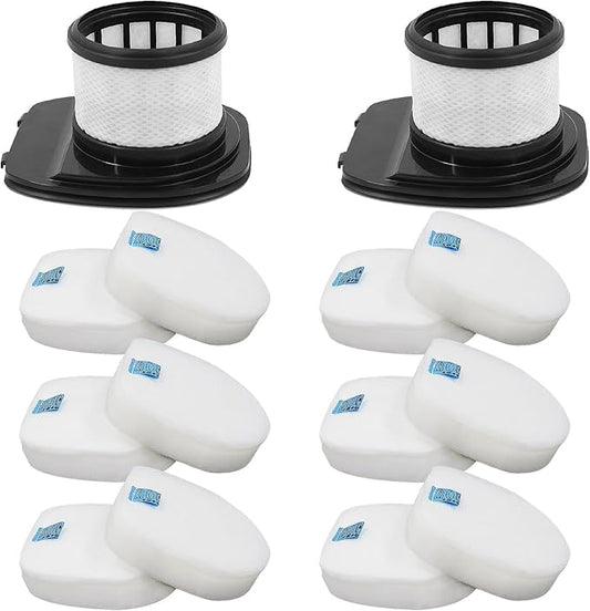 IX141 Filters Fit for Shark IX141 IX140 IZ140 IX142 IZ140C IZ142 UZ145 IZ141C IX141H WZ140 Stick Vacuum, Replace Part 616FJ140 & 617FJ140, 2 Pack HEPA + 6 Pack Foam Felt Filter Kit with Cleaning Brush