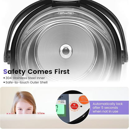 COSTWAY Instant Electric Hot Water Boiler and Warmer | 5-Liter LCD Water Pot with 5 Stage Temperature Settings, Safety Lock to Prevent Spillage, Stainless Steel Hot Water Dispenser