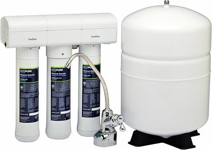 EcoPure ECOROM Reverse Osmosis Under Sink Replacement Water Membrane | NSF Certified | Fits Ecop30 System | 1-3-Year Filter Life, 0.9, White (Pack of 2)
