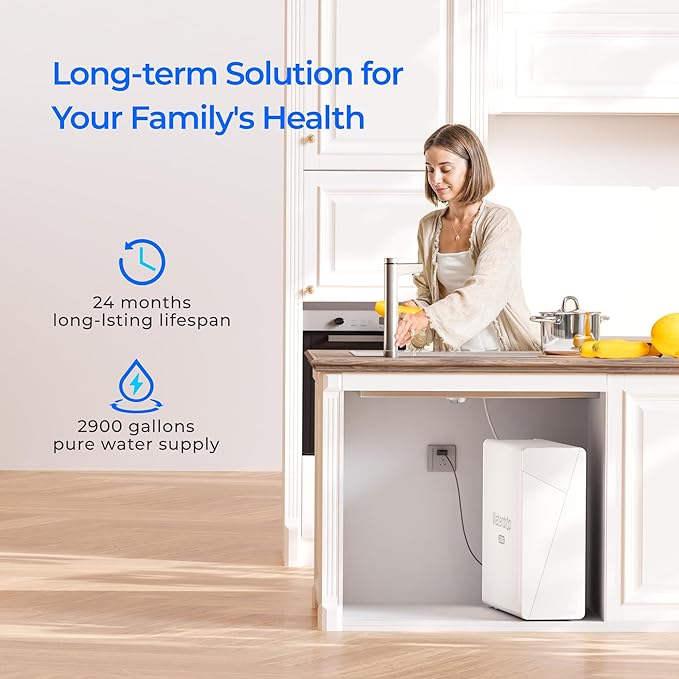 Waterdrop X12-F3 Filter, Replacement for All X12 1200 GPD Series Reverse Osmosis System, Reduce PFAS, 24-month Lifetime