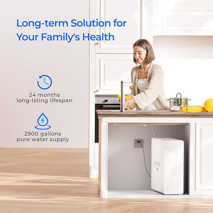 Waterdrop X12-F3 Filter, Replacement for All X12 1200 GPD Series Reverse Osmosis System, Reduce PFAS, 24-month Lifetime