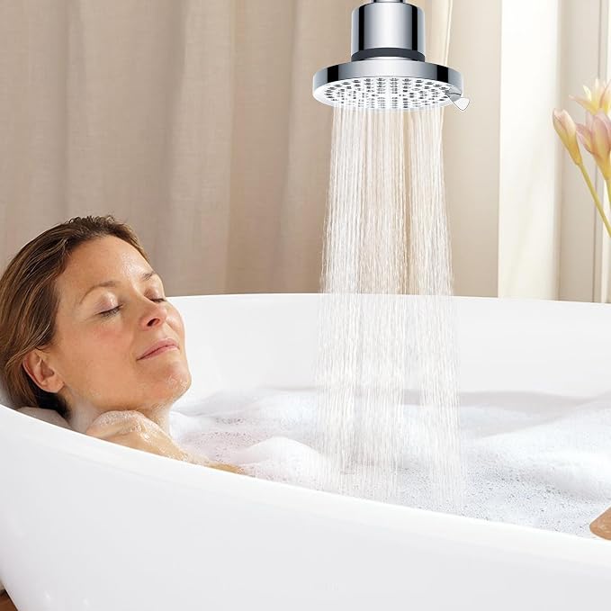 Filtered Shower Head with Filters: Hard Water Softener for Hair Loss & Dry Scalp - High Pressure 6" Rain Showerhead Removes Chlorine for Wellness Women