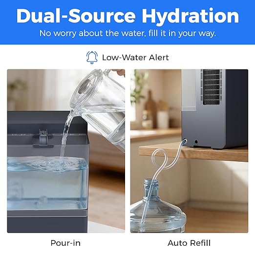 3-in-1 Water Dispenser with Ice Maker - Coffee Maker Countertop Bullet Ice Maker with 12H Timer, Hot/Cold/Warm Adjustable Volume Water, K-Cup® Ground Coffee Brewer for Home Office Studio Gift
