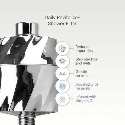 AquaBliss SF400 HD Revitalizing Shower Filter - Latest High Output Filtration. 2x Vitamin C, Minerals for Luscious Hair, Skin & Nails + the TurboSpa 3 Inch High Pressure Shower Head (Exclusive Bundle)