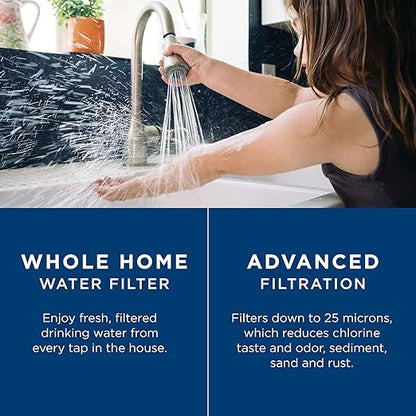 GE FXHTC Whole House Water Filter,Replacement for Water Filtration System,NSF Certified: Reduces Chlorine, Sediment, Rust,Other Impurities,Replace Every 3 Months for Best Results,1 Filter (Pack of 4)
