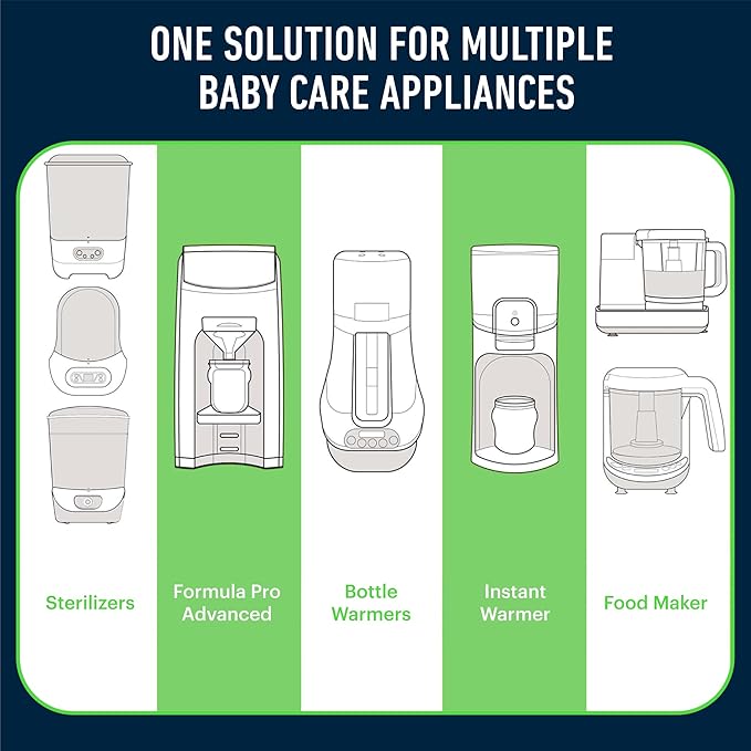Essential Values Baby Appliance Descaler - Descaling Solution Compatible with Baby Brezza Philips Avent - Descale Your Appliances - Citric Acid Descaler 16 fl oz
