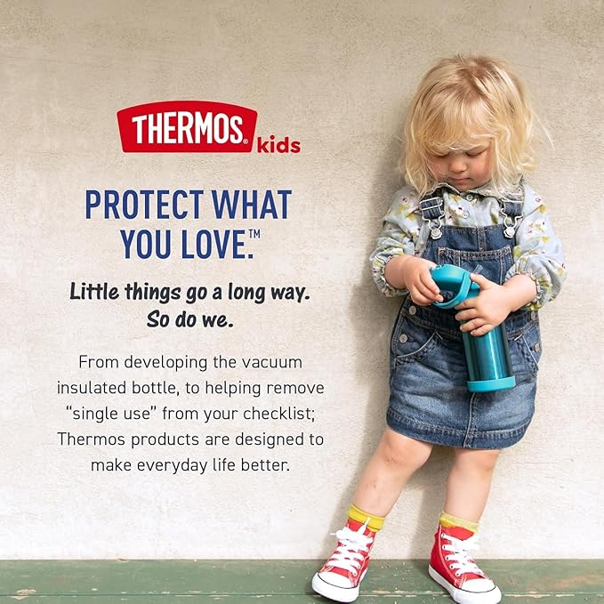 THERMOS FUNTAINER Water Bottle with Straw - 12 Ounce - Kids Stainless Steel Vacuum Insulated Water Bottle with Lid, Paw Patrol Blue