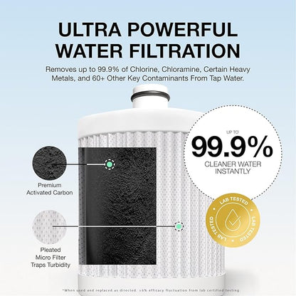 Filterbaby Diamond Shower Filter, IAPMO Certified to NSF177 Standard,Expert Developed Filter for Skin&Hair,Lab Tested to Reduce up to 99%Chlorine,Chloramine&Impurities,Eco Friendly Long Lasting,Chrome