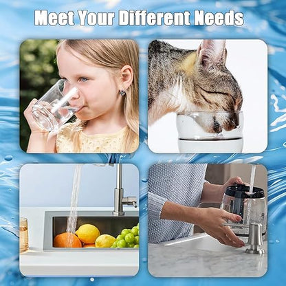 Vortopt Faucet Filter,NSF Certified,400 Gallon High Efficiency Water Purification System,Fast 99% Chlorine,Odor Removal with 1 Water Filter（T1-Black）