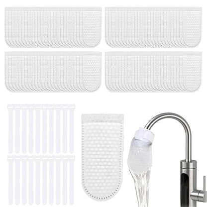 100PCS High Density Faucet Filter, Faucet Splash-Proof Cotton Bag Set, Universal Anti-Splash Water Filter with Sediment Barrier Layer, Fine Fiber Mesh, for All Types of Faucets
