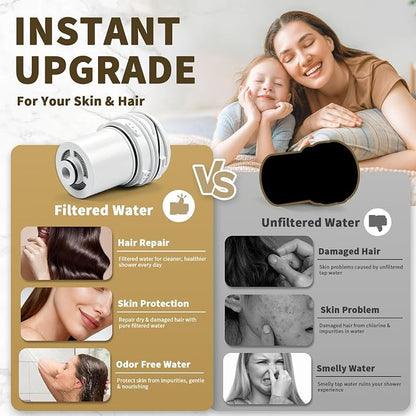 3Pcs Shower Filter Cartridges Compatible with Delta Clarifi 7RC100 & 5RC100 | Reduces Chlorine, Healthier Skin & Hair