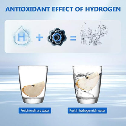 50 OZ/1.5L Hydrogen Water Bottle Portable Hydrogen Water Generator Large Capacity Alkaline Sports Water Bottle with SPE Technology Suitable for Sports Fitness Office Outdoors Presents (Blue)