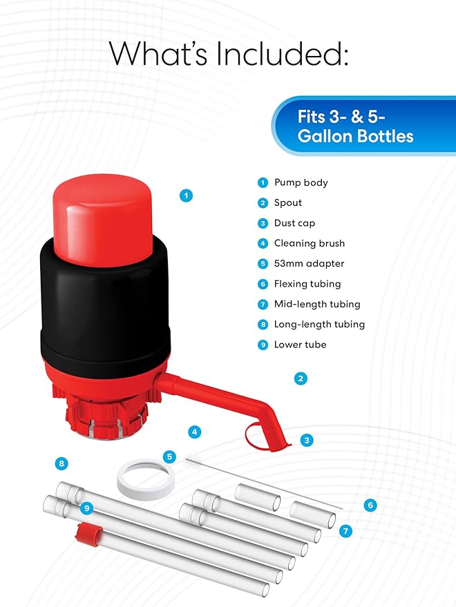 Brio Universal Manual Drinking Water Pump (Red/Black)