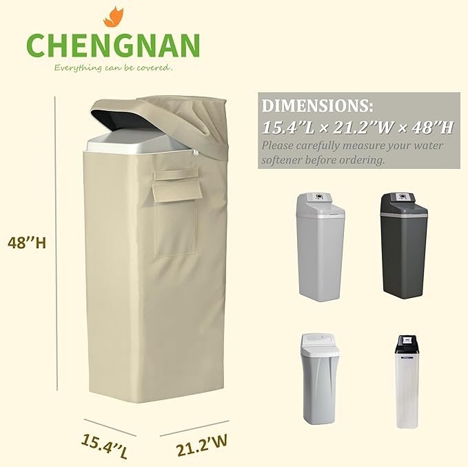 Water Softener Salt Cover,Water Softener Protective Cover for WHES30E/WHES40E Grain Softener Housings Outdoor,Beige
