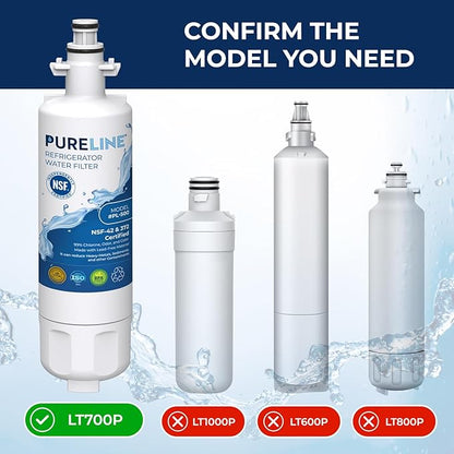 Pureline 9690, LT700P Replacement for LG LT700P, Kenmore Elite 9690, Kenmoreclear 46-9690, ADQ36006101, HDX FML-3, Refrigerator Water Filter - Reduces Bad Taste & Odor (Pack of 2)