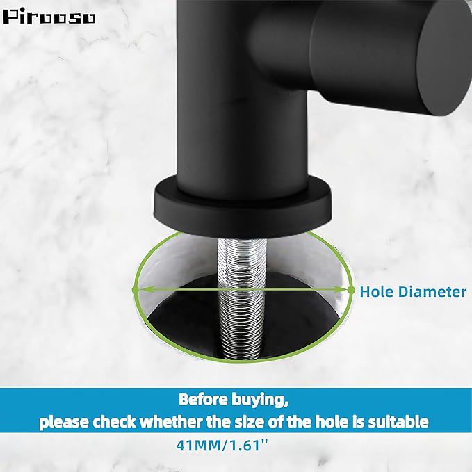 Black Water Filter Faucet - 100% Lead-Free RO Faucet, 360° Swivel Drinking Water Faucet for Kitchen Sink, Compatible with Reverse Osmosis & Under Sink Filtration Systems