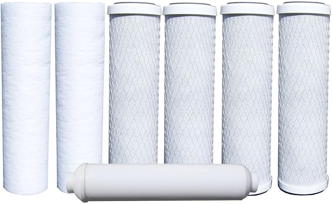 iFilters Compatible Replacement Filters for Watts Premier 5-Stage RO System | 7-Pack | 1-Year Supply for Under-Sink Reverse Osmosis Systems