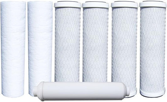 iFilters Compatible Replacement Filters for Watts Premier 5-Stage RO System | 7-Pack | 1-Year Supply for Under-Sink Reverse Osmosis Systems