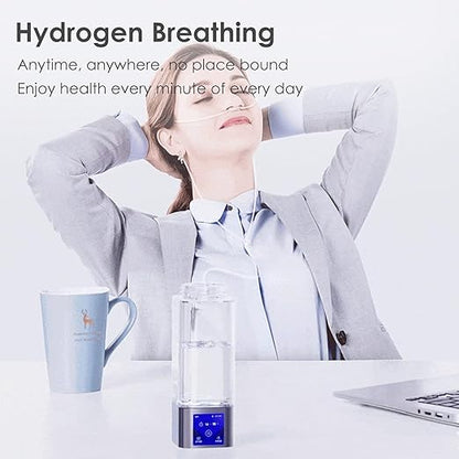 Hydrogen Water Bottle Generator, 350ml Portable USB Rechargeable, 2000 9000PPb Hydrogen Rich Water Cup for Fitness Office Travel