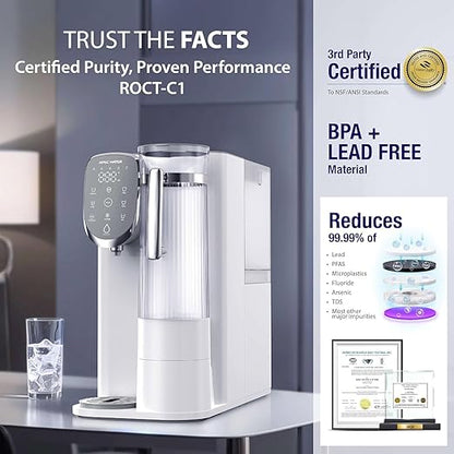 APEC Water Countertop Reverse Osmosis Water Filter, Chills Purified Water 40°F, 6 Stage w/UV RO Filtration System, Removable Pitcher, Removes 1K+ Impurities NSF 372 & 58, Quick Dispense
