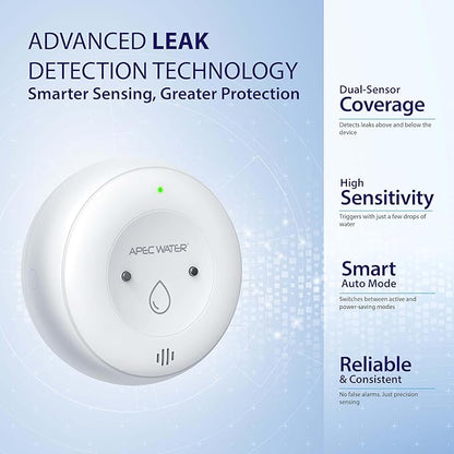 APEC WATER WiFi Water Leak Detector for Home, App Connected get Real-Time Alerts, Highly Reliable Dual Sensor Wet Moisture Detection (3PK)