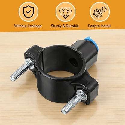 1 Pack 3/8" Drain Saddle Valve, Quick Connect Drain Saddle Clamp Plastic Water Filters Valve Clamp Hose Pipe Adapter for Reverse Osmosis System