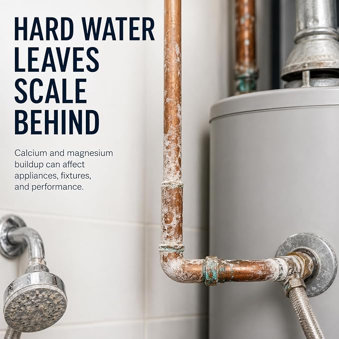 H&G Lifestyles Inline Water Softener for Water Heater, Scale Inhibitor | Whole House Water Descaler,Anti-Scale Buildup,Remove Calcium Magnesium,Soften Water,Water Heater Sediment Buster