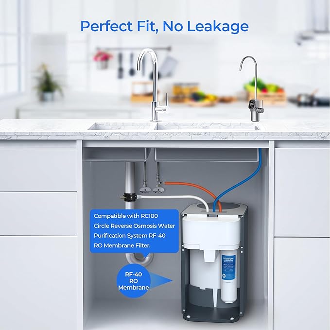 RF-40 RO Membrane Replacement Filter - Compatible with Brondell Circle RC100 Under Sink Reverse Osmosis Filtration Systems (1 Pack, Blue)