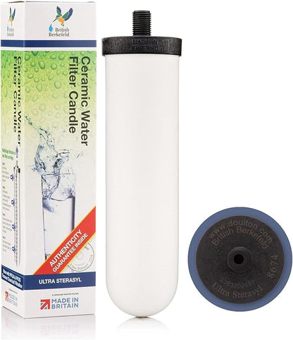 British Berkefeld 7" Ultra Sterasyl Ceramic Gravity Filter Cartridge, 1 Pack, Reduces Contaminants, Suitable For All Gravity Cans, Improves Taste & Odour, NSF Certified Candle Element | Reduces Contaminants, Suitable for All Gravity Systems, Improves T...