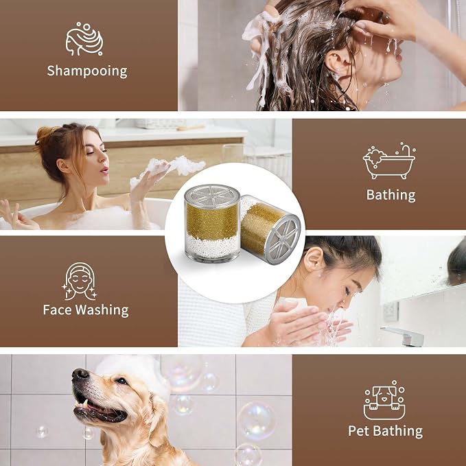 Shower Filter Cartridge Compatible with HammerHead Showers, 4 Pack | KDF media improves shower water quality for skin & hair. Compatible with HammerHead Showers. Easy tool-free setup.