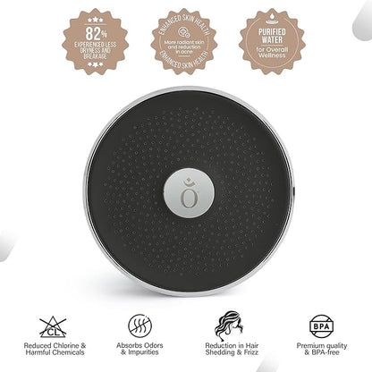Feels Like Om Filtered Shower Head with Water Softener - Shower Filters to Remove Toxic Chemicals & 98% of Chlorine - High Pressure Filter for Hard Water - Tested Shower Filter for Hair and Skin